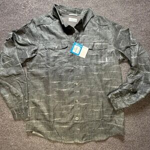 Columbia Pilsner Lodge Print Long Sleeve Shirt Omni-Wick Mens XL Grey 168808011